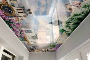 Натяжные потолки 3D технология одного полотна
